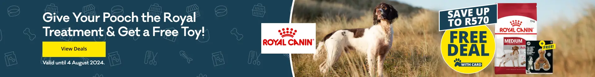 Give your pooch the royal treatment and get a free toy with Royal Canin Dry Dog Food at Petshop Science. Click to view deals.